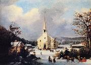 George Henry Durrie Going to Church France oil painting artist